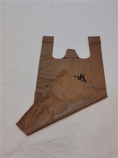 Samarreta grisa bossa de logotip d’enviament de plàstic